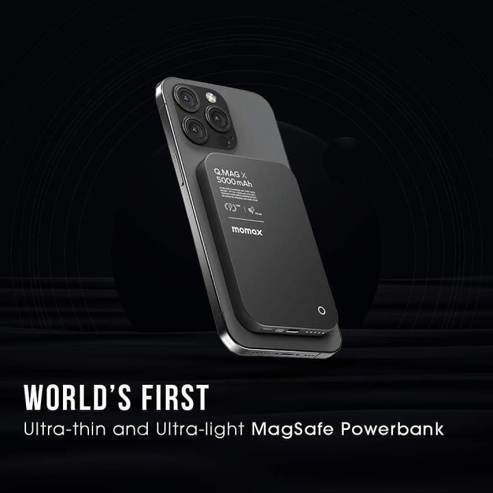 Momax X MagSafe Powerbank Ultrathin Powerbank Light Magsafe Powerbank Induction Charging