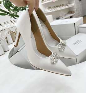 Giày Cưới đúp mũi lụa satin đính đá cánh tiên 11P và 8P (NEW ARRIVAL) - GC11002