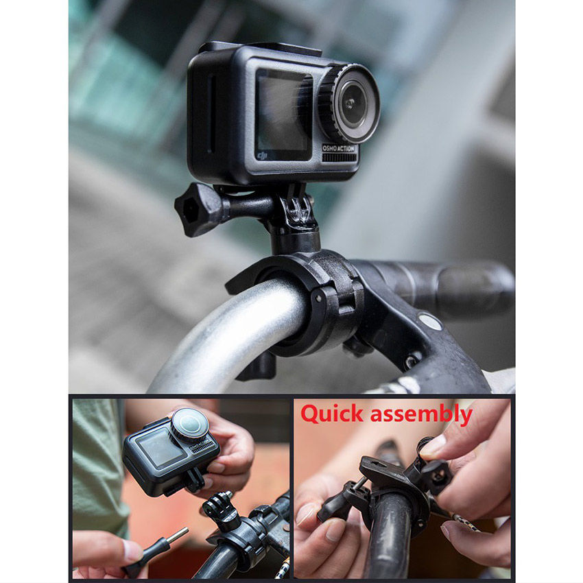 Bracket for 9 10 11 DJI SJCAM Insta360 Action Camera Accessories 360 Degree Rotation Bike Bicycle Motorcycle Handlebar Handle Bar Mount Holder For Gopro Hero 8 7 6 5. 