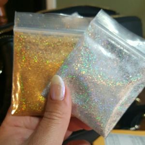 10G-0.2MM(008inch) Holographic Laser Silver & Gold Shining Fine Nail Glitter Dust Powder for Nail Polish Glitter Decorations # h260819