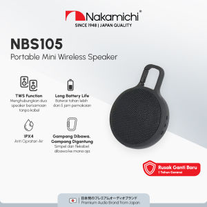 Nakamichi NBS 105 Bluetooth Speaker Ultra Mini Size With Hanging Clip