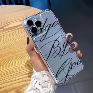 Continuous font design transparent phone case suitable for iPhone 17 16 15 14 13 12 11 Pro/Max/Plus anti drop and shockproof