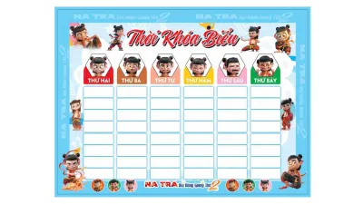 Sét 3 Tấm Thời Khoá Biểu Có Keo Dán