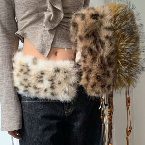 WLVYH Y2k Furry Belt Warm Multi-functional Fur Collar Scarf Retro Imitation Fur Plush Waist Chain Autumn Winter