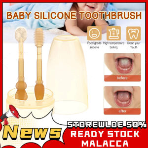 3 in 1 Silicone Baby Toothbrush Tung Cup Set Infant Rubber Teeth Brushes Tooth brush berus gigi budak berus lidah baby Infant to Toddler Toothbrush Tongue Coating Cleaner Berus Gigi Budak Tooth brush