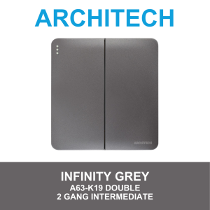 ARCHITECH Infinity Grey A63-K19 DOUBLE 2 GANG INTERMEDIATE