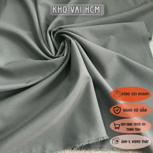 Vải Lụa Sớ Vuông Màu Xám Dày Dặn Vừa Đàn Hồi - Khổ 1m5 - May Đồ Bộ Đồ Công Sở Quần Ống Rộng