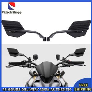 Vktech 1 Pair Aluminum Alloy Motorcycle Bar End Mirror 90 Adjustment Universal Motorcycle Mirrors Wind Wing Rotating Rear View Mirror for Mountain Bike Road Bike Electric Bike