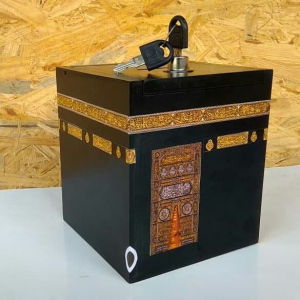 COD Celengan Kabah Kunci Ukuran Besar Bahan Kayu Celengan KaKbah Kayu Ukuran Besar Miniatur kabah jumbo 16x16x20