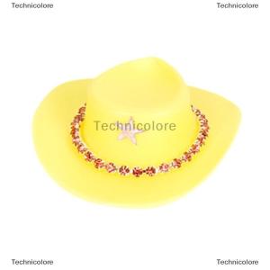 [COD] Technicolore หมวกตุ๊กตาพลาสติกขนาดเล็ก4ชิ้นหมวกคาวบอยตะวันตกหมวกคาวเกิร์ลสำหรับตุ๊กตาอุปกรณ์ตกแต่ง