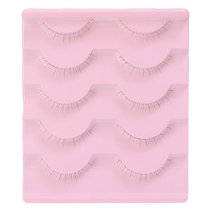 Dorisna 5Pairs Lower Eyelashes Soft Lower Eyelashes Clear Band Manga Eye False Lashes Makeup Tools