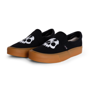 SABA Slip On Skull  Black Gum - Sepatu Sneakers Casual Pria Wanita 100% Original - SK 04