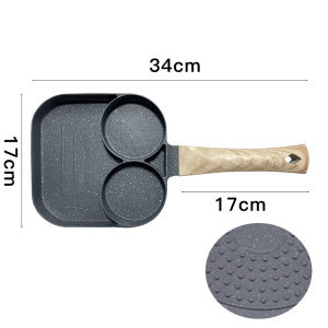 Nonstick Egg Frying Pan Mini 3-in-1 Nonstick Pan Divided Grill Frying Pan for Breakfast Egg Bacon and Burgers
