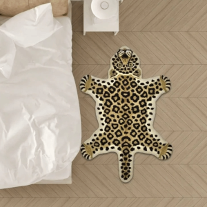 IDMU94789 Leopard Pattern Pink Tiger Carpet Striped Cartoon Bedroom Floor Mat Unique Wear-resistant Tiger-shaped Doormat Home Decor