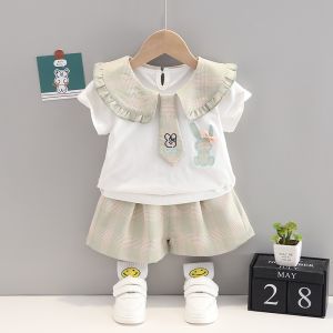 Setelan Pendek Anak Perempuan 6 Bulan - 4 Tahun Import Model Bunny Seragam Sekolah Korea Style