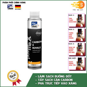 Dung dịch hoạt tính làm sạch buồng đốt Carbon X Royale Bluechem 34160E 350ml - Vệ sinh buồng đốt giảm muội carbon