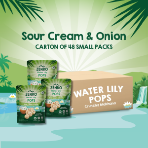ZENKO Superfoods - Water Lily Pops - Sour cream and Onion 48 Mini packs (Healthy Snack Halal)