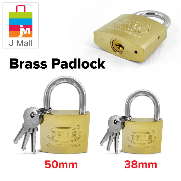 J Mall Brass Padlock Heavy Duty Security Padlock Mangga Kunci Gold