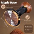 SIXUL SUS304 Dụng cụ nén cà phê cho máy pha cà phê Espresso có dấu hiệu Tự động phát hành Dụng cụ nén cà phê lò xo Chuyên nghiệp Tay cầm bằng gỗ óc chó Búa đập bột cà phê Pha cà phê. 
