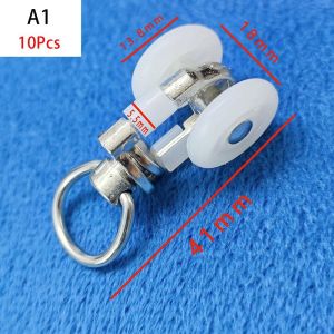 XIAHU 10Pcs Straight Curved Track Rollers Curtain Wheels Rail Curtains Hook Ring Slider Furniture Hardware Curtain Track Accessories Durable Hanging Curtain Rod Pulley