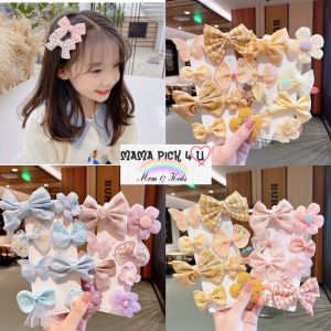 Mamapick4u [SG] Toddlers Kids Baby Girl Summer Charm Flower Floral Cartoon Cute KoreanStyle Hair Clips Set Hair Bands Set Hair Pin Plush Headdress Hair Dress Hair Accessories Purple Pink Sunflower