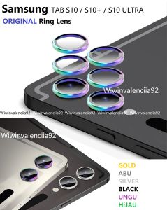 SAMSUNG Galaxy Tablet TAB S10 S10+ S10ULTRA News - RING Lens Camera Silver - Black Tempered glass Lens Protector anti gores lensa cin Full Frame PUTIH HITAM WARNA 7 Warni S 10 ORI Pelindung BARU Antigores Kamera MODEL SM-X920NZAAXID ULTRA PLUS TabS10