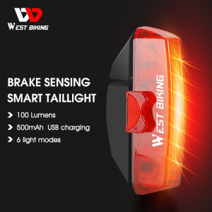 West Biking เบรกชื่อว่างกว้าง Vision ชาร์จ USB แบบไฟท้ายจักรยาน การเปลี่ยนแปลงให้สมาร์ทไฟท้ายจัดส่งอุปกรณ์ขี่ช่วงกว้าง