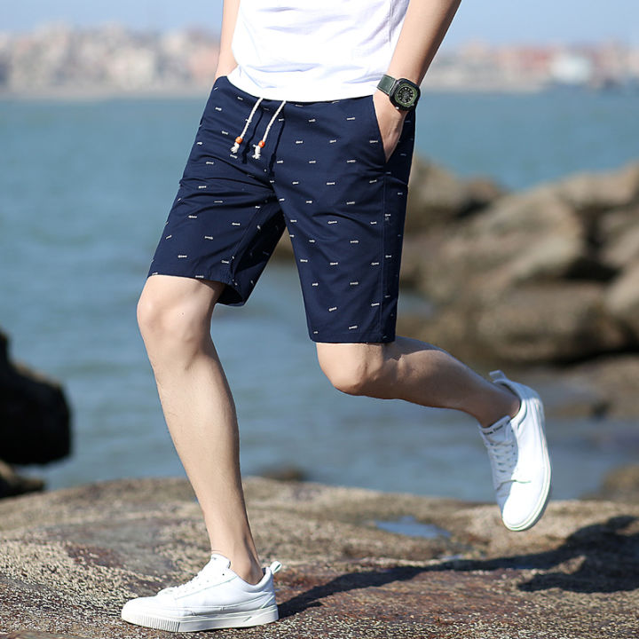 Cotton shorts with drawstring - Man