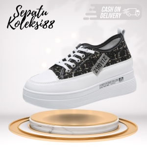 Sepatu Sneakers Wanita Fashion Shoes Corak Kotak Sporty SK 278