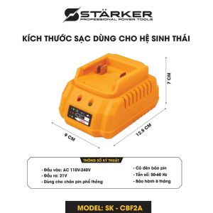 Sạc Nhanh Starker SK-CBF2A Có Quạt Sạc Pin Phổ Thông chân 4cm