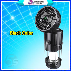 5S 5 in 1 Solar USB Rechargeable Emergency Light Fan | Bluetooth Speaker | USB Power Bank | Compass Portable Fan Light