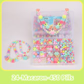DIY 24 Grid Beads Set Kids Toy Girls Mix Color Bead Bracelet Jewelry Making Craft Accessories