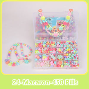 DIY 24 Grid Beads Set Kids Toy Girls Mix Color Bead Bracelet Jewelry Making Craft Accessories