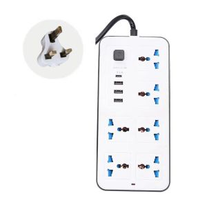 TIMES LORD 2m Extension Cord Power Multi Tap Multiprise 6 AC Sockets 3 USB Outlet Power Strip Surge Protector 1 Type C Smart Home Universal Plug Charge