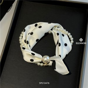 Khăn quàng cổ bandana turban Eleanor Accessories đính ngọc trai nhân tạo phụ kiện thời trang 9890