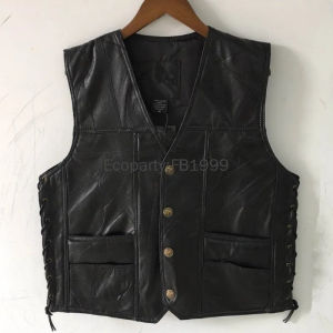 New Mens Punk Biker Vest R Metal on Sleeveless Jacket For Men Black Pu Leather Motorcycle Vest Male Autumn Waist Coat