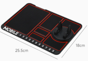 Car Dashboard Mat Anti Slip with 360 Phone Holder Parking Number Plate Sticky Pad Washable