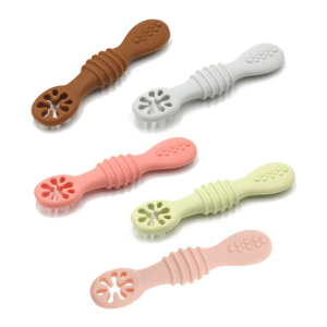 Baby-Led Weaning Silicone Spoon Learning Feeding Scoop Training Utensils Newborn Toddler Tableware