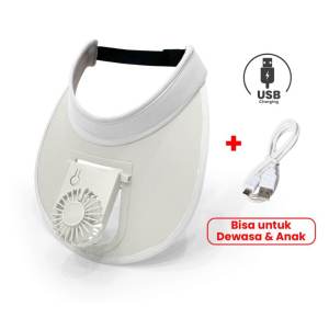 Topi Kipas Angin USB Portable Mini Fan Hat Topi Anti Panas Outdoor Topi Pantai Fashion Traveling 202-57