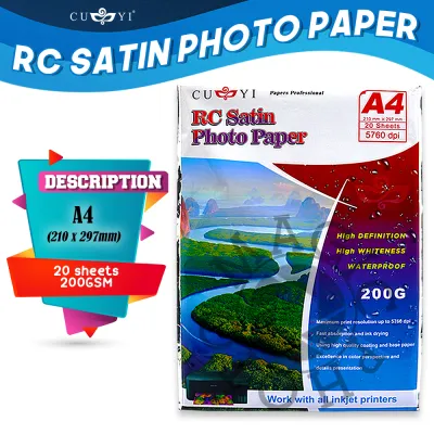 MP00 CUYI RC Satin Photo Paper 260gsm A4 | 5R | 4R | 3R Size