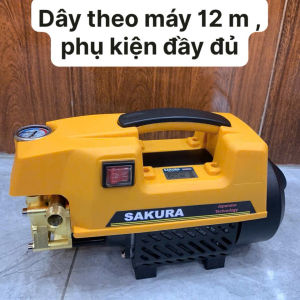 Máy rửa xe mini .Máy rửa xe gia đình áp lực cao .Dây 12m .tặng bình bọt.súg dài nửa mét và kim thông súg