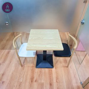 Restaurant 60cm 2-Seater Laminated Square Dining Set with Chairs Minimalist Style Space Saving Condo Cafe Bar