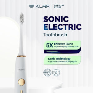 KLAR Sonic Electric Toothbrush - Sikat Gigi Elektrik Dewasa dan Anak | Cocok Untuk Pengguna Behel dan Gigi atau Gusi Sensitif - 2 in 1