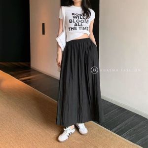 Long Skirt Korean Style Rok Panjang Wanita Bahan Premium Linen Merya Skirt