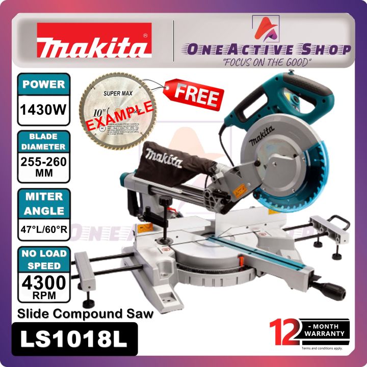MAKITA Slide Miter Saw 250mm (10") 1430W LS1018L 1 Year Warranty
