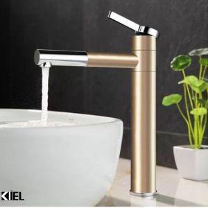 Vòi lavabo KOREA nóng lạnh sang trọng Inox 304 sơn tĩnh điện cao 30cm  vòi xoay 360 độ - Hàng cao cấp bảo hành 5 năm