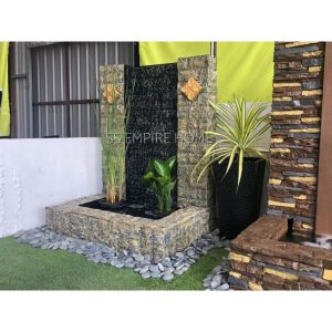 Feng Shui W01-B Fibreglass 4x3x5 Wall Water Pond Kolam Air Garden Water Feature 风水流水喷泉瀑布池 Koi Fish Outdoor Waterfall