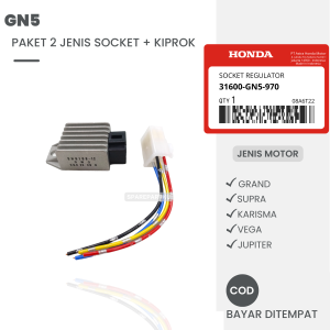 (GN5) PAKET 2 JENIS SOCKET + KIPROK GRAND SUPRA KARISMA VEGA JUPITER/ SOKET/ REGULATOR/ GN5