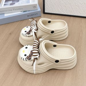 Free Shipping Summer Thick-Soled Clogs For Women EVA Height-Increasing Two-Way Wear Closed-Toe Sandals Cute Accessories Outdoor Beach Slippers