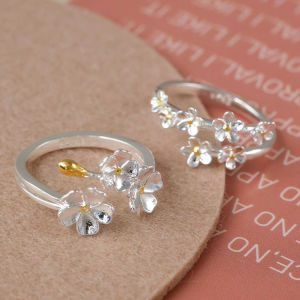 Three-Dimensional Flower Ring 925 Sterling Silver Medieval French Retro Court European Open Ring